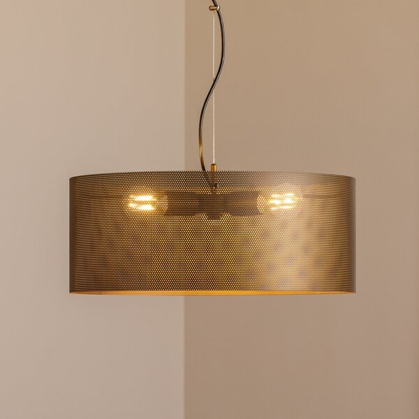 Domiluce Viseća lampa Zofia, smeđa boja kave, metal, Ø 50 cm, 3 žarulje, E27, prigušiva, Smeđa / hrđa, Dnevni boravak/blagovaonica, Metal