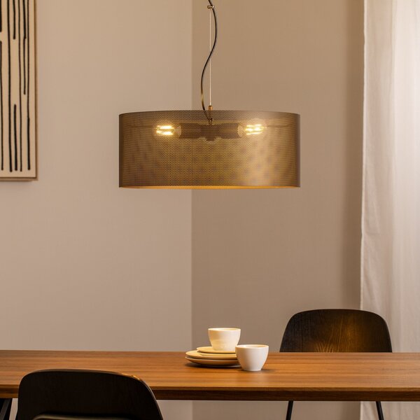 Domiluce Viseća lampa Zofia, smeđa boja kave, metal, Ø 50 cm, 3 žarulje, E27, prigušiva, Smeđa / hrđa, Dnevni boravak/blagovaonica, Metal