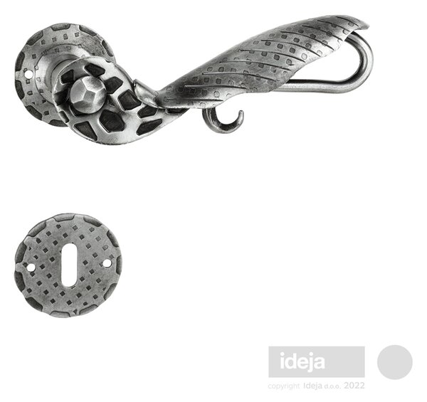 Kvaka kovana Korina antik srebro <span>rozeta ključ ili cilindar</span> Cilindar
