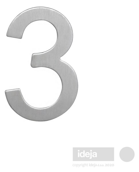 Broj "3" inox samoljepivi za vrata