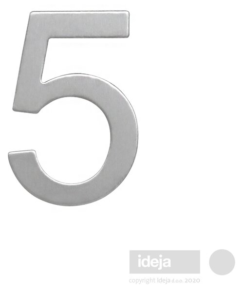 Broj "5" inox samoljepivi za vrata