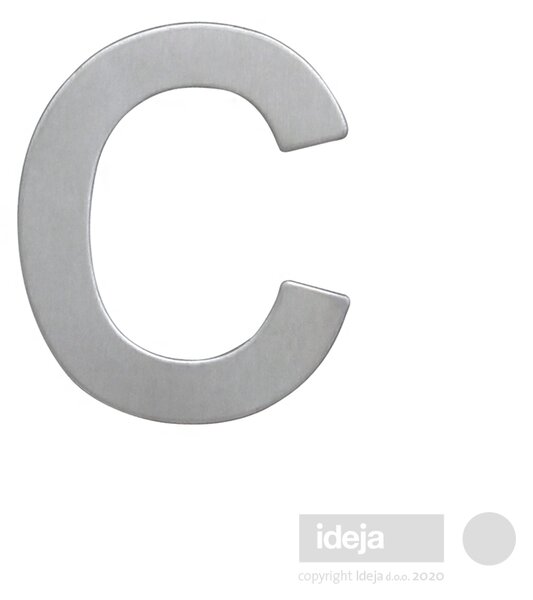 Slovo "C" inox samoljepivo za vrata