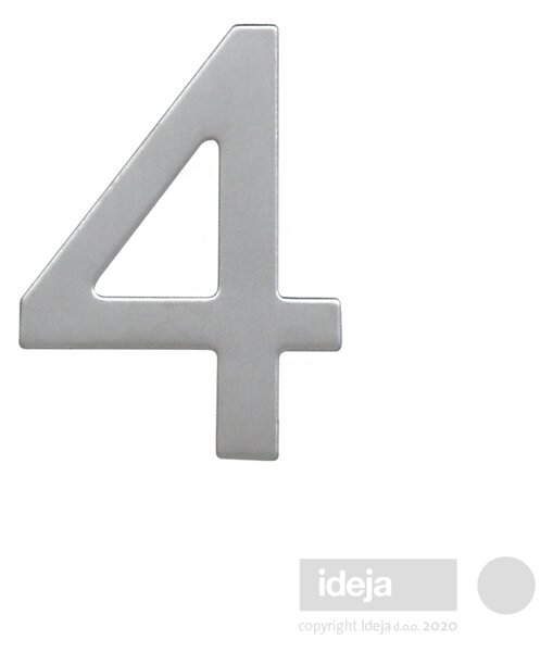 Broj "4" inox samoljepivi za vrata