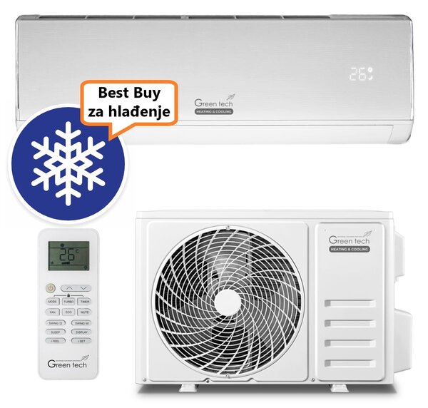 GREEN TECH KLIMA UREĐAJ 3,4kW 12-IN51-WIFI, za prostor do 35m2, A++ energetska klasa, R32