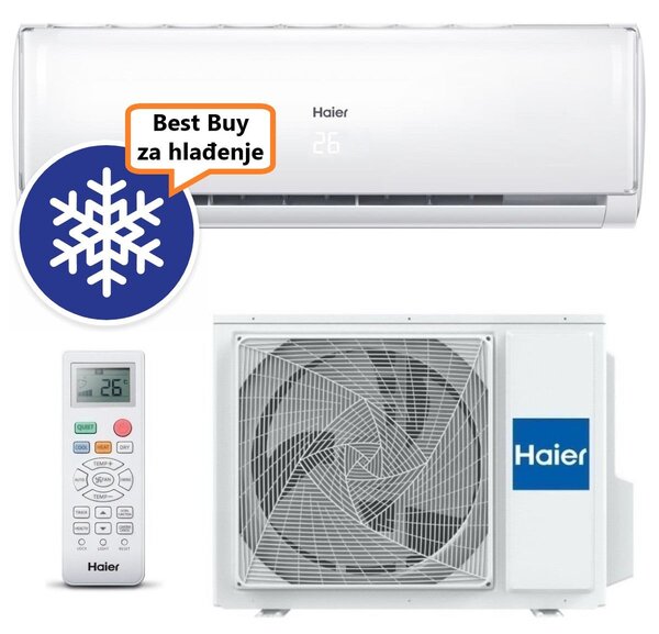 HAIER KLIMA UREĐAJ 2,6kW AS25TAEHRA-THC/1U25YEFFRA - Tundra Green Plus Wi-Fi, za prostor do 25m2, A++ energetska klasa