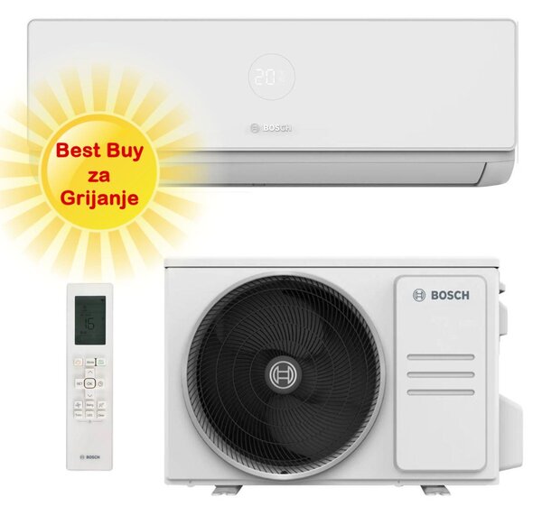 BOSCH KLIMA UREĐAJ 2,6kW CL4000-Set 26 WE, za prostor do 25m2, A++ energetska klasa, R32