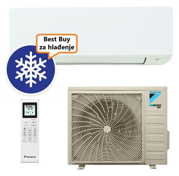 DAIKIN KLIMA UREĐAJ 2 kW - FTXC20E/RXC20E - Sensira, za prostor do 20m2, A++ energetska klasa, R-32