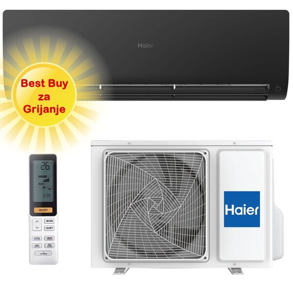 HAIER KLIMA UREĐAJ 2,6kW AS25S2SF1FA-BH/1U25S2SM1FA - Flexis Plus, za prostor do 30m2, A+++ energetska klasa