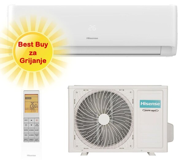 HISENSE KLIMA UREĐAJ 3,5kW KF35XR0E- EXPERT COMFORT Inverter +, za prostor do 35m2, A+++ energetska klasa, R-32