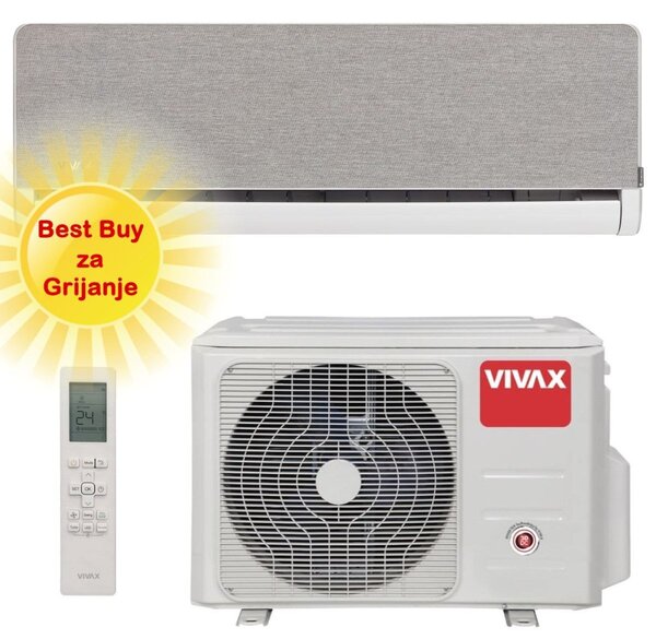 Vivax klima uređaj 3,52kW ACP-12CH35AEHI - H+ design, srebrena, za prostor do 35m2, A+++ energetska klasa