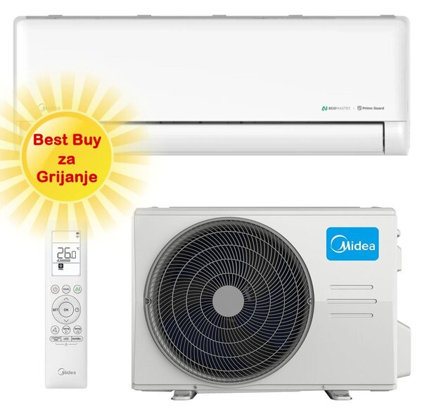 MIDEA KLIMA UREĐAJ 3,5kW EZ-12RD6-I/EZ-12RD6H-O Solstice, za prostor do 35m2, A+++ energetska klasa
