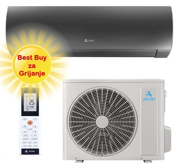 AZURI KLIMA UREĐAJ 3,5kW AZI-WO35VB - Crna Supra Inverter, za prostor do 35m2, A++ energetska klasa, Wi-Fi, R-32