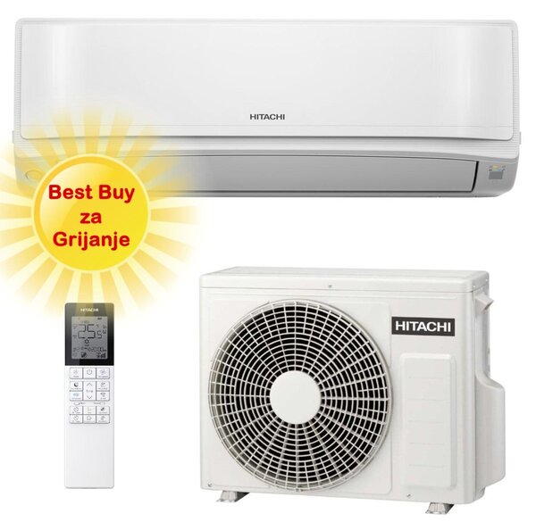 HITACHI KLIMA UREĐAJ 2,5 kW - RAK-VJ25RHAE/RAC-VJ25WHAE - AIRHOME 600, za prostor do 25m2, A+++ energetska klasa, R-32