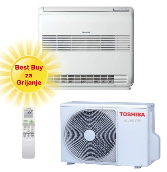 TOSHIBA KLIMA UREĐAJ 2,5kW RAS-B10J2FVG-E/RAS-10J2AVSG-E - Podna/parapetna Inverter, za 25m2, A++, R-32