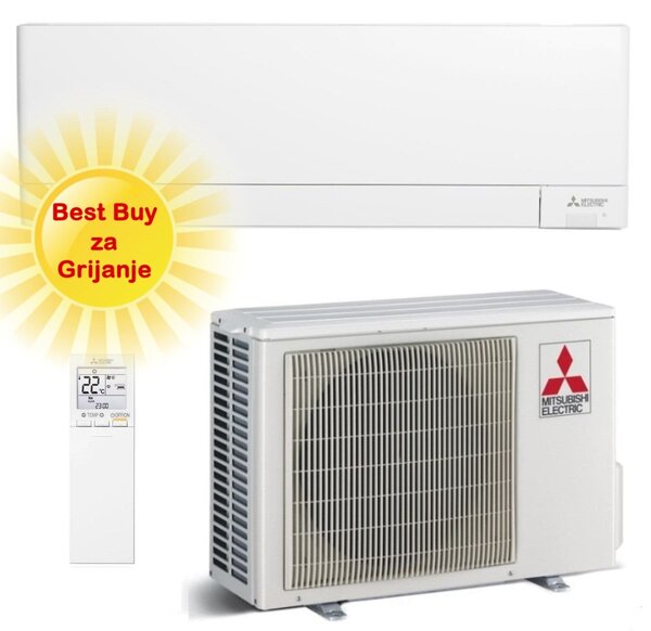 MITSUBISHI KLIMA UREĐAJ MSZ-AY25VGKP/MUZ-AY25VG - 3,5 kW, Super inverter plus, za prostor do 25m2, A+++ energetska klasa, R-32
