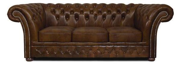 Chesterfield Trosjed Winfield Basic Luxe Leather | 3-sjedišta | Cloudy Brown Light