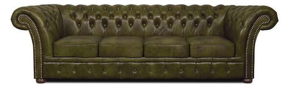 Chesterfield Garnitura Winfield Basic Leather | 4-sjedišta | Moss Green