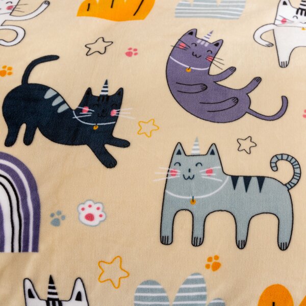Posteljina mikropliš PURRSLEEP bež. Dimenzije posteljine: 2 kom 70 x 90 cm | 200 x 220 cm