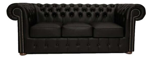 Chesterfield Trosjed Class Leather | 3-sjedišta | Matt Black