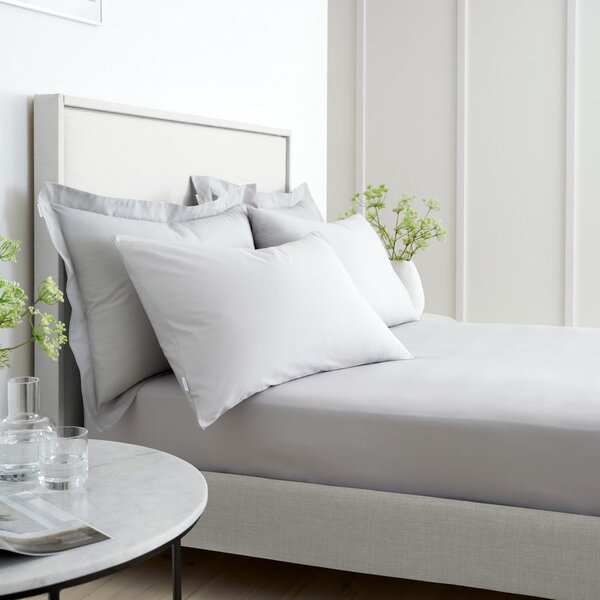 Siva plahta s gumom od pamučnog perkala 185x200 cm Cotton Percale – Bianca