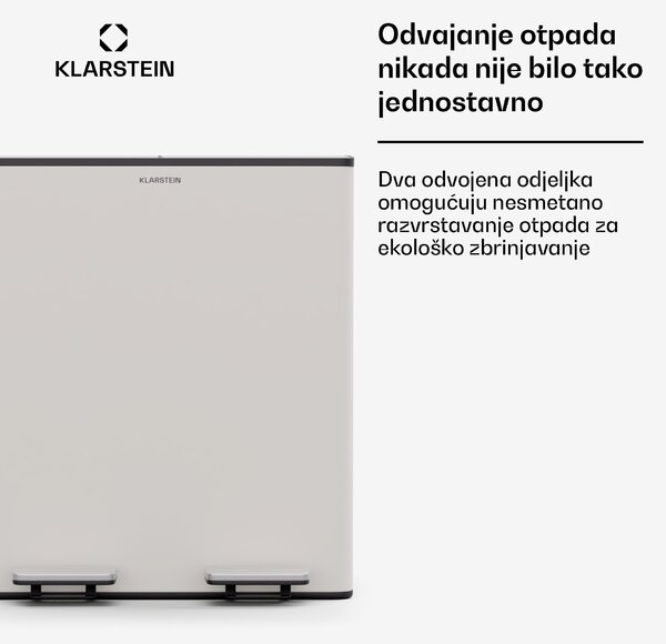 Klarstein EcoVista, kanta za smeće s komposterom, 40 l + 3 l/kanta + komposter, Soft-Close