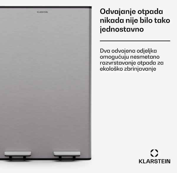 Klarstein EcoVista, kanta za otpatke s komposterom, 60 l + 3 l/kanta + komposter, Soft-Close