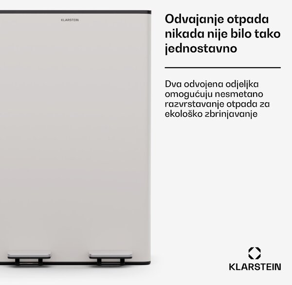 Klarstein EcoVista, kanta za otpatke s komposterom, 60 l + 3 l/kanta + komposter, Soft-Close