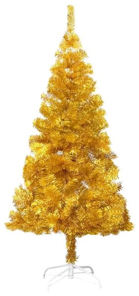 Umjetno osvijetljeno božićno drvce s kuglicama zlatno 120cm PET - Zlatno 120 cm s 150 LED dioda i ružičastim zlatnim kuglicama