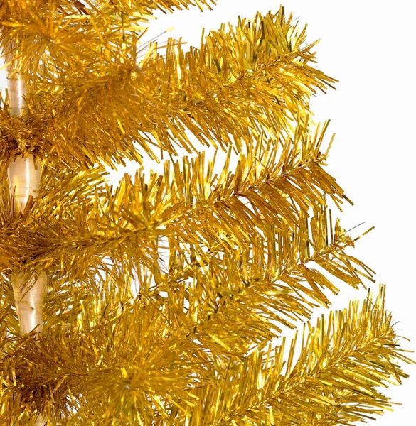 Umjetno osvijetljeno božićno drvce s kuglicama zlatno 120cm PET - Zlatno 120 cm s 150 LED dioda i ružičastim zlatnim kuglicama