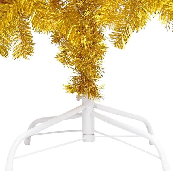 Umjetno osvijetljeno božićno drvce s kuglicama zlatno 120cm PET - Zlatno 120 cm s 150 LED dioda i ružičastim zlatnim kuglicama