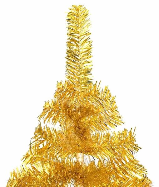 Umjetno osvijetljeno božićno drvce s kuglicama zlatno 120cm PET - Zlatno 120 cm s 150 LED dioda i ružičastim zlatnim kuglicama