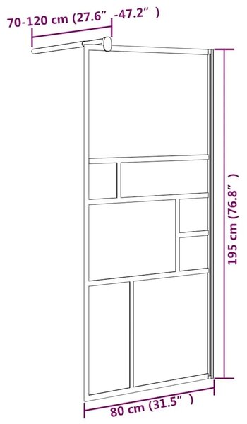 Pregrada za tuš 80 x 195 cm sa staklom ESG bijela - Bijela 80 x 195 cm