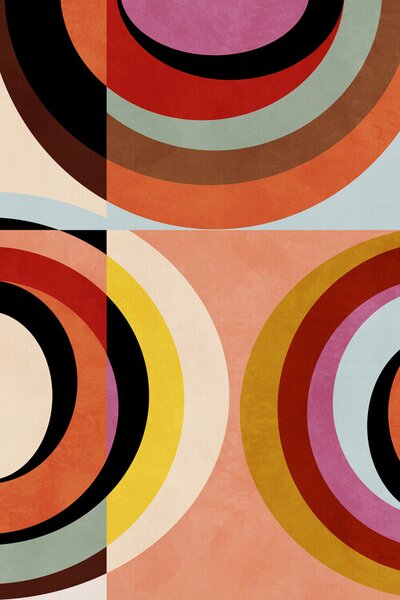 Ilustracija Warm Colors Bauhaus Geometry3, Ana Rut Bre