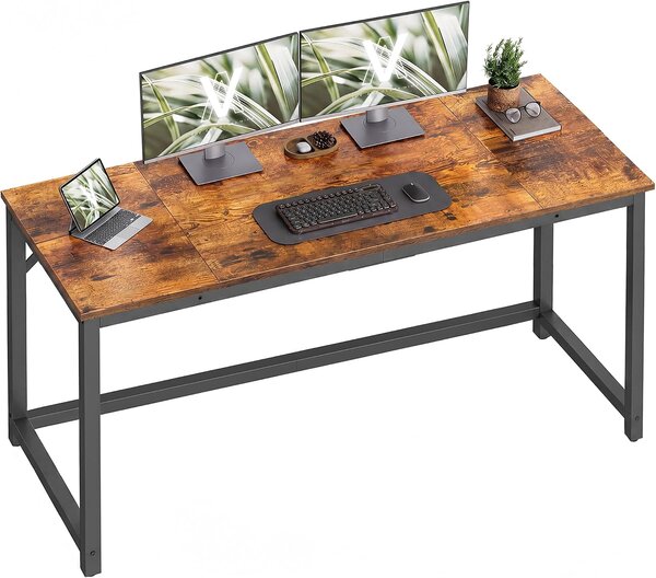Radni stol s metalnim okvirom, 140 x 76 x 50 cm, rustikalno smeđa