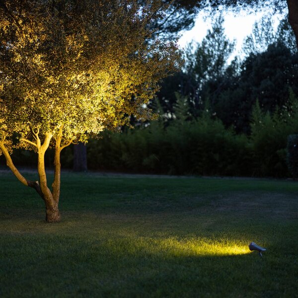 Les Jardins Oje LED solarni vanjski reflektor, 600 lm, 2700 K, IP66, prigušiv., prigušiva, Sivo, Aluminij, Solarna svjetla