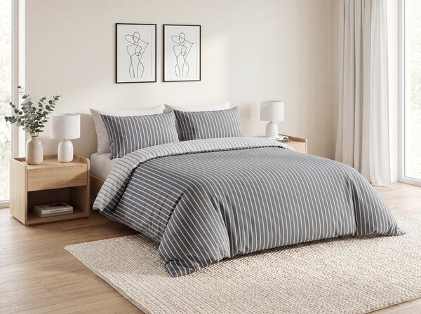 Posteljina od Renforcé pamuka CAPRIVI siva Dimenzije posteljine: 80 x 80 cm | 135 x 200 cm