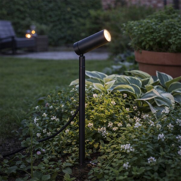 Reflektor sa šiljkom crni 40 cm uklj. LED podesivi IP65 uklj. kabel i utikač - Carl