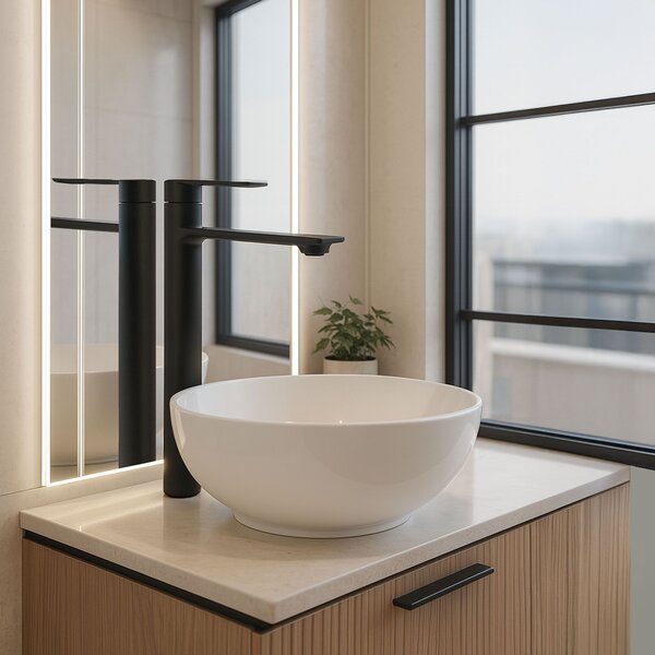 Rea Storm Black High slavina za umivaonik