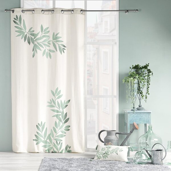 Bijela/zelena zavjesa 140x260 cm Nymphea – douceur d'intérieur