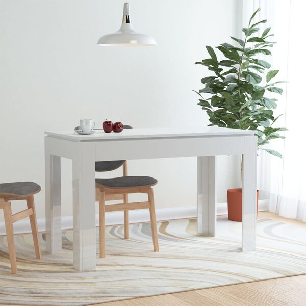 VidaXL Blagovaonski stol visoki sjaj bijeli 120 x 60 x 76 cm iverica