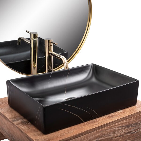 Nadgradni umivaonik REA Inga Black Marble Mat