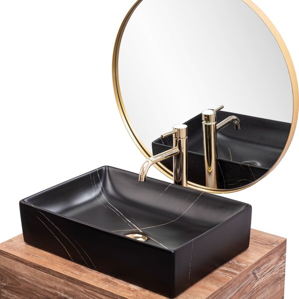 Nadgradni umivaonik REA Inga Black Marble Mat