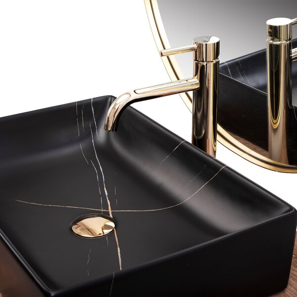 Nadgradni umivaonik REA Inga Black Marble Mat