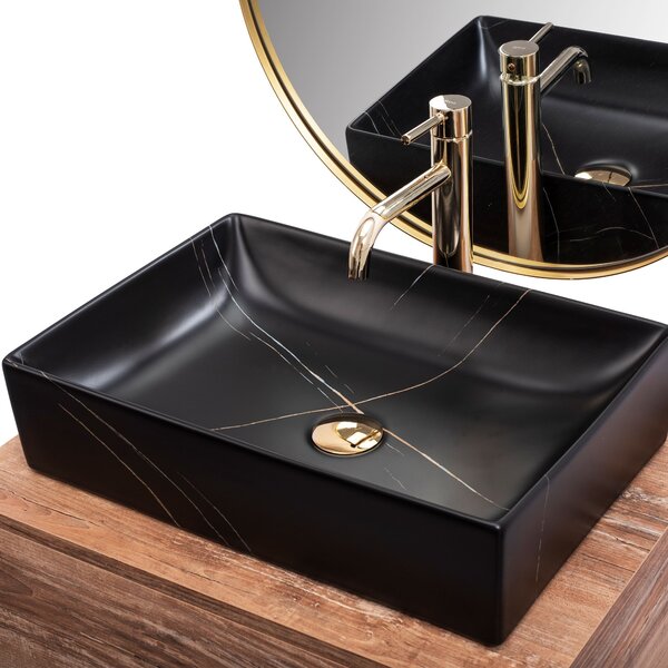 Nadgradni umivaonik REA Inga Black Marble Mat