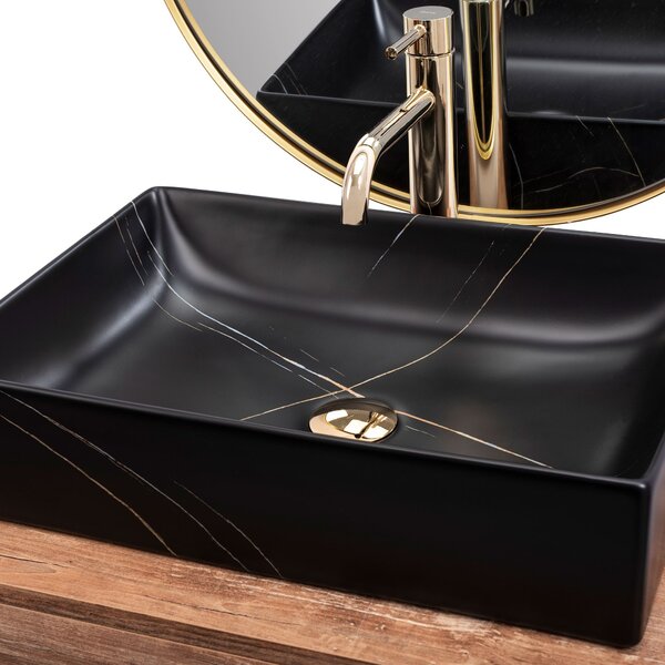 Nadgradni umivaonik REA Inga Black Marble Mat