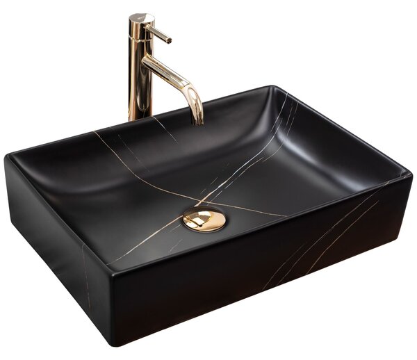 Nadgradni umivaonik REA Inga Black Marble Mat