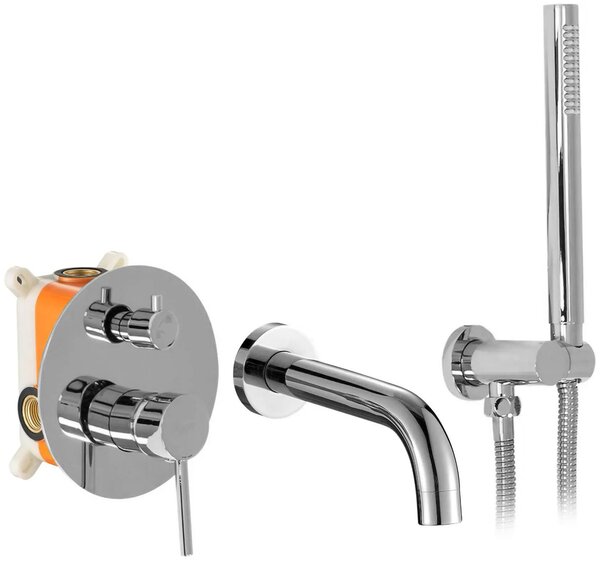 Bateria wannowa podtynkowa Rea Lungo chrom + Box