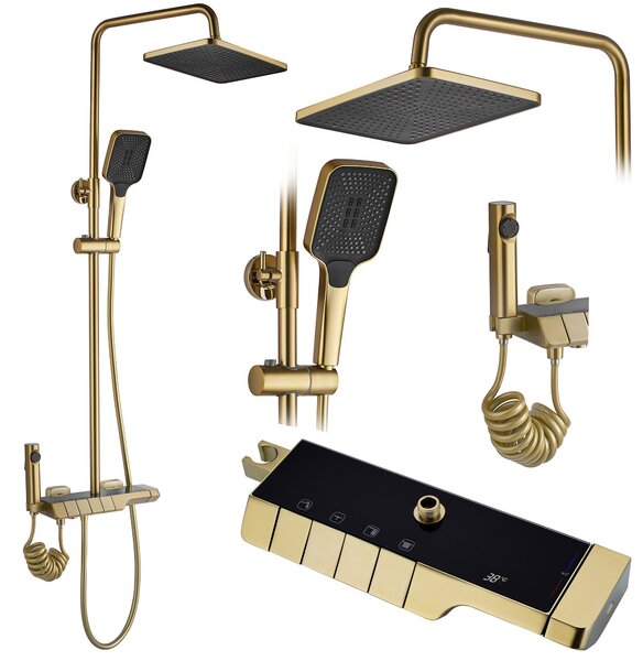Tuš set s termostatom REA ROB Gold Brush