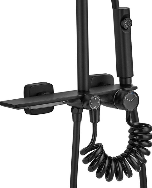 Tuš set REA HELIX Black