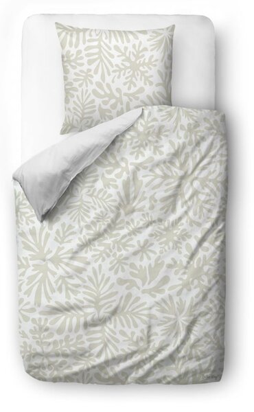 Bijela/svijetlo siva posteljina za krevet za jednu osobu od pamučnog satena 140x200 cm Freezing – Butter Kings